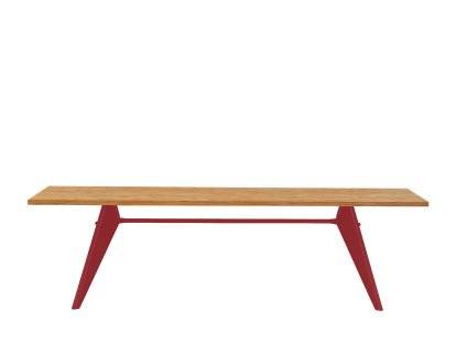 Table EM, 260 x 90 cm, Chêne massif naturel huilé, Japanese red