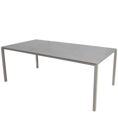 Table Pure, 200 cm x 100 cm, Gris béton, Taupe