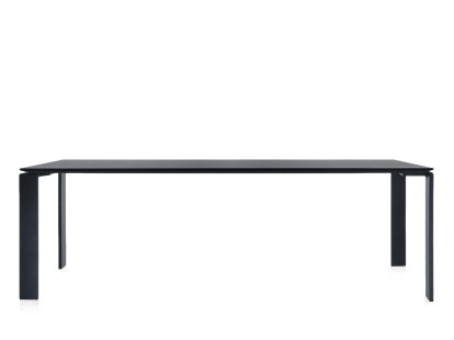 Table Four, L 223 x L 79 cm, Soft Touch noir, Noir laqué