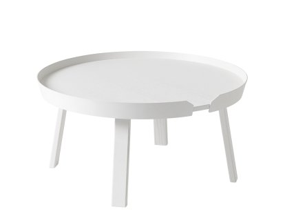 Table basse Around, Grand (H 36 x Ø 72 cm), Frêne blanc