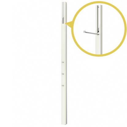 Portemanteau Line, Laqué blanc neige brillant, Chrome poli