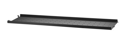 Planche métal String System, 78 x 20 cm, Rebord bas, Noir