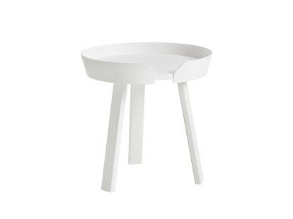 Table basse Around, Petit (H 46 x Ø 45 cm), Frêne blanc