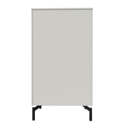 Buffet Aventa Sideboard avec portes, 60 cm, 4 Grilles de hauteur, Mélamine blanc, Pieds en métal