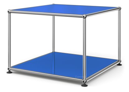 Table d'appoint 50 USM Haller, Panneaux inférieur et supérieur en métal, Bleu gentiane RAL 5010