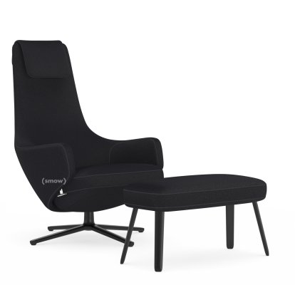 Fauteuil Repos, Fauteuil Repos & Panchina, Tissu Cosy 2 noir mérinos, 40 cm, Noir basic