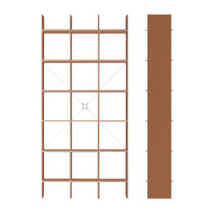 Étagère FNP 4, MDF rouge ciré