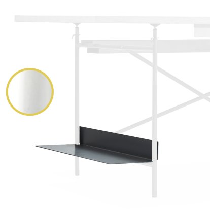 Support unité centrale pour pieds Eiermann, Pour cadre de table 66 cm Eiermann 1 & 2, Blanc