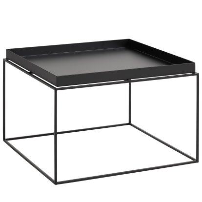 Table avec plateau Tray , H 35/39 x L 60 x P 60 cm, Noir