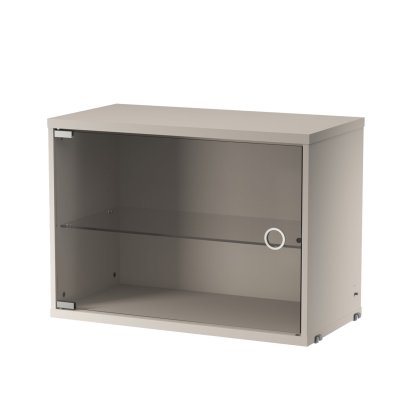 Élément de meuble système String avec porte en verre, Laqué beige