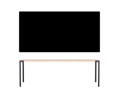 Table Seiltänzer, 75 x 220 x 90 cm, Linoleum noir, Rouge