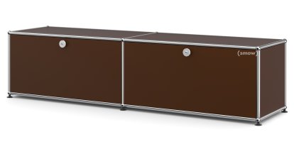 Meuble bas Lowboard L USM Haller avec deux portes abattantes, Marron USM