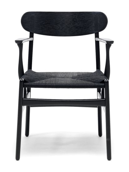 Chaise CH26, Chêne laqué noir, Noir
