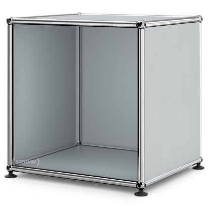 Table de chevet USM Haller ouverte, Argent mat USM