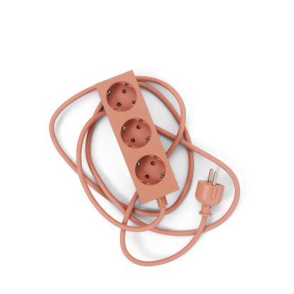 Bloc d'alimentation Bar / multiprise Beam, 3 prises électriques, Dusty rose, 2 m