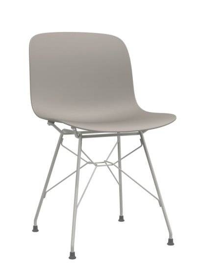 Chaise Troy, Beige, Verni blanc