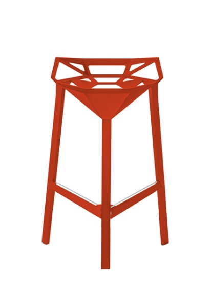 Tabouret Stool_One, Hauteur de l'assise pour la version cuisine 670 mm, Rouge mat (5085)
