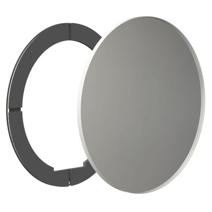 Unu Miroir avec éclairage LED rond (set), ø 100 cm, Blanc mat
