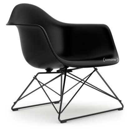 Eames Plastic Armchair RE LAR, Noir profond  , Sans rembourrage, Revêtement basic dark