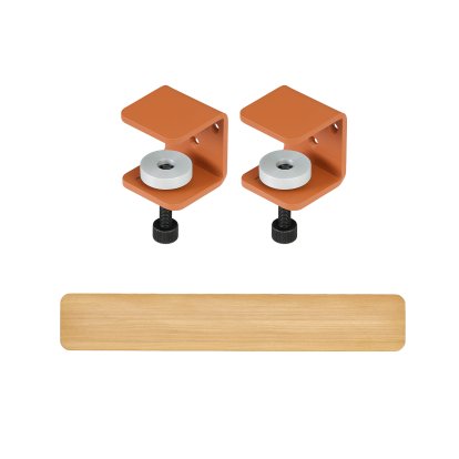 Etagère murale Tiptoe chêne massif, Étagère murale 120 cm, Rouge tangerine