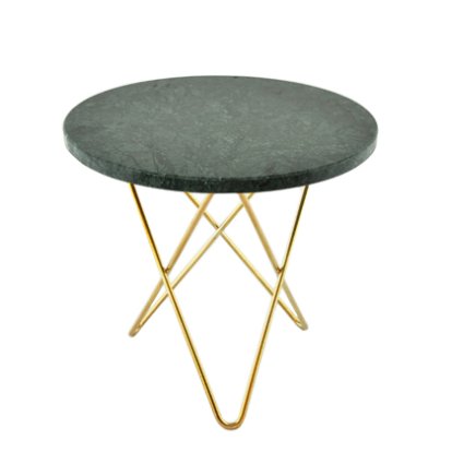 Mini O Table, Vert Indio, Laiton
