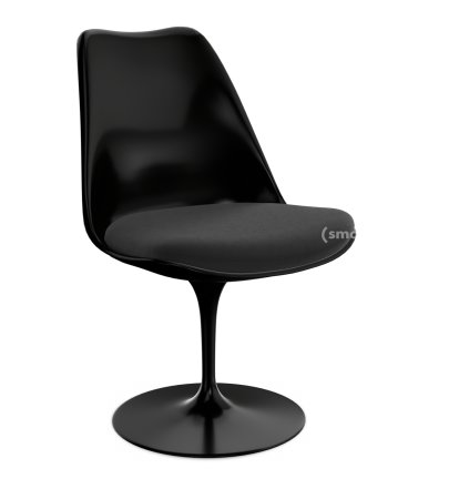 Chaise Tulip Saarinen, Statique, Coussin d'assise, Noir, Noir (Tonus 128)