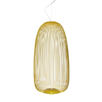 Suspension Spokes, Ø32,5 cm, Jaune doré, Non dimmable
