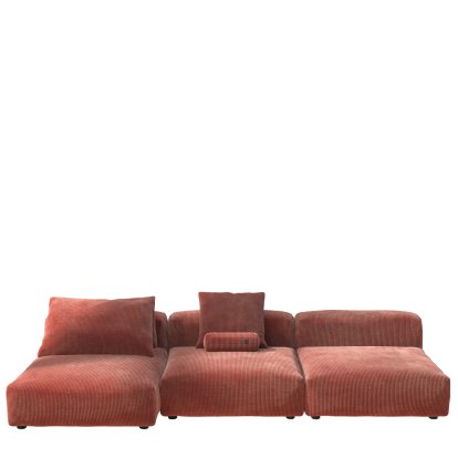 Vetsak Sofa Set 4, Cord velours - Brique, Avec coussin