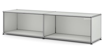 Meuble bas Lowboard L USM Haller ouvert, Gris clair RAL 7035