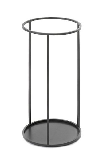Porte-parapluie/table d'appoint Rack, Rond, Noir peint par poudrage