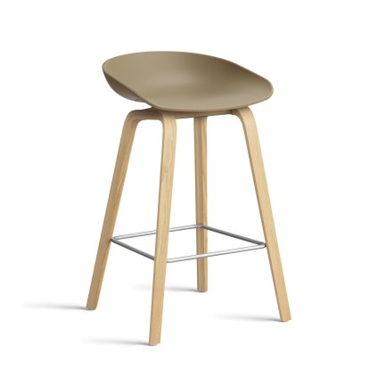 About A Stool AAS 32, Version cuisine: hauteur de l'assise 64 cm, Chêne laqué, Clay 2.0