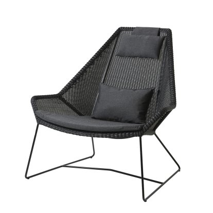 Fauteuil lounge Breeze Highback, Noir, Natté - Noir
