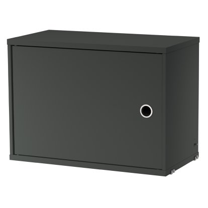 Cabinet avec porte battante String, Laqué gris foncé