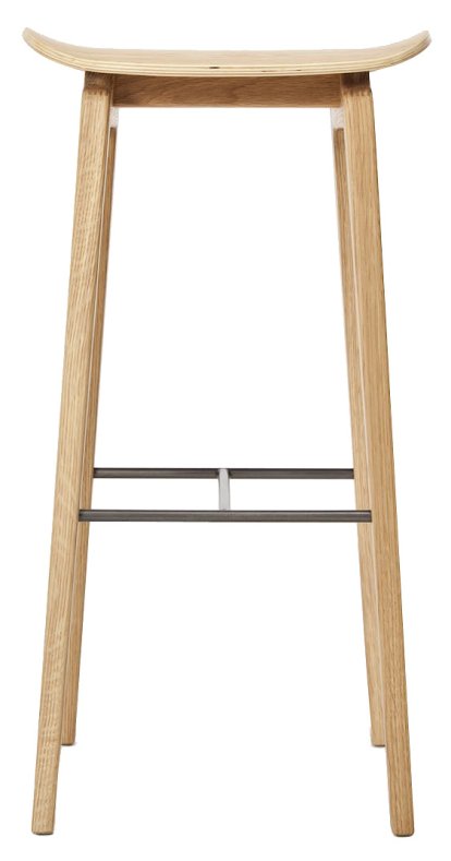 NY11 Tabouret bar, Version bar: hauteur de l'assise 75 cm, Chêne naturel, Sans coussin d'assise