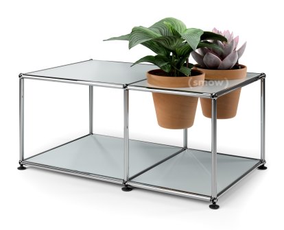 Table d'appoint USM Haller Monde végétal , Argent mat USM, Terre cuite