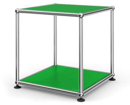 Table d'appoint 35 USM Haller, Panneaux inférieur et supérieur en métal, Vert USM