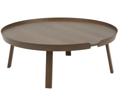 Table basse Around, XL (H 36 x Ø 95 cm), Frêne teinté brun foncé