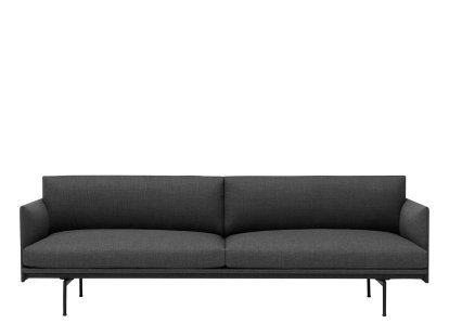 Canapé Outline , 3 places, Tissu Remix 163 - Gris, Aluminium, noir