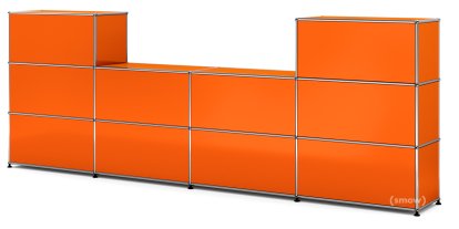 Comptoir d’accueil USM Haller version 3, Orange pur RAL 2004, 35 cm
