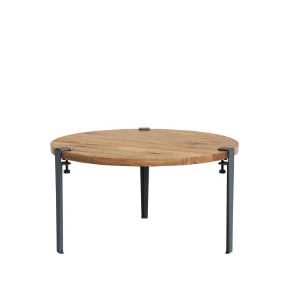 Table basse Brooklyn Tiptoe, Chêne ancien recyclé, Bleu nuit