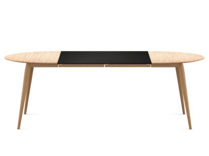 Table PLAYdinner Ronde, Chêne huilé blanc, L 120-220 cm, MDF noir