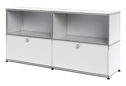 Meuble USM Haller Sideboard L avec deux portes abattantes, Argent mat USM