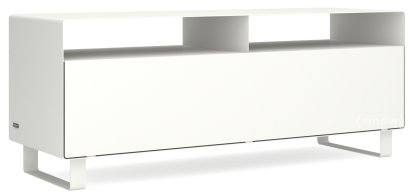 Meuble TV R 109, Monochrome, Blanc pur (RAL 9010), Piétement luge laqué de la même couleur que l'extérieur