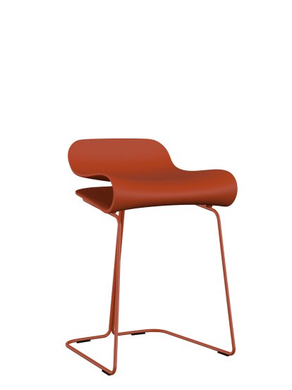 Tabouret BCN, Rouge corail, Acier, couleur de la coque