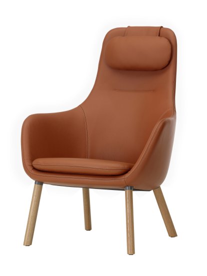 Fauteuil HAL Lounge Chair, Cuir Premium cognac, Sans repose-pieds