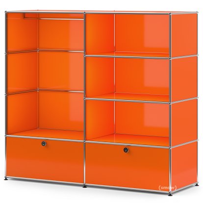 Penderie USM Haller L avec tringle, Orange pur RAL 2004