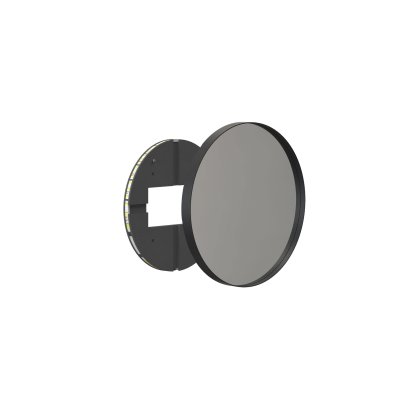 Unu Miroir avec éclairage LED rond (set), ø 40 cm, Noir mat
