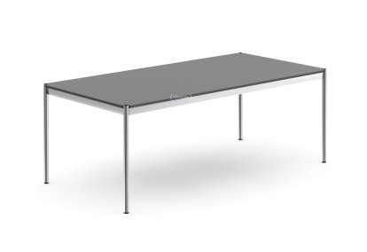 Table USM Haller, 200 x 100 cm, Stratifié, Gris moyen