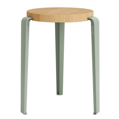 Tabouret Lou, bois massif, Chêne massif, Gris eucalyptus