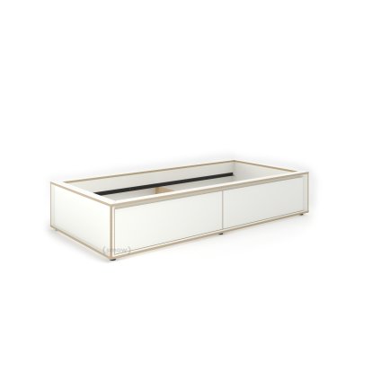 Lit Spaze, 90 x 200, Sans tête de lit, sans, CPL blanc